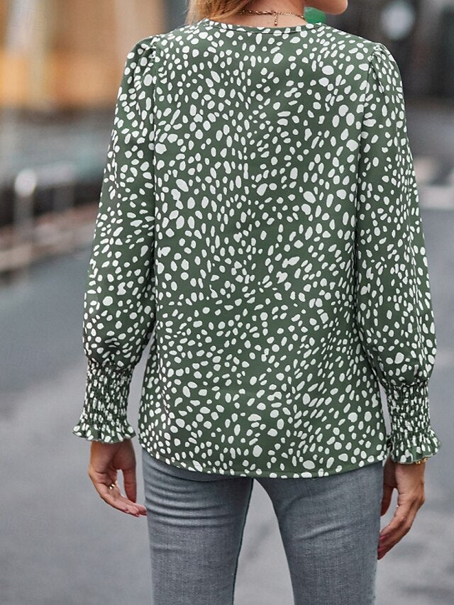 Women's T Shirt Print Floral Casual Long Sleeve V Neck