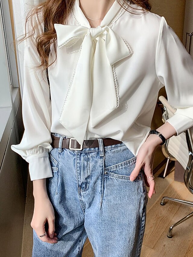 Women's Shirt Blouse Chiffon Tops Ruched Plain Stylish