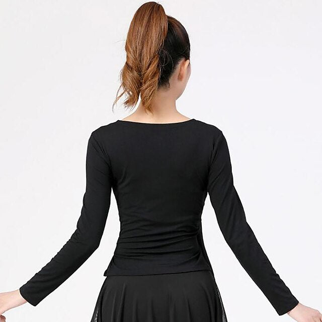 Ballroom Dance Activewear Top Cinch Cord Solid Women's
