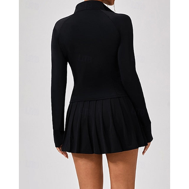 Women's Solid Colored Tennis Set Casual Skirt Tennis Skirts