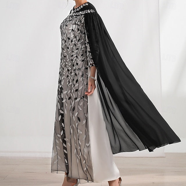 Crew Bride A-Line Cape Mother Dress the Elegant Neck of