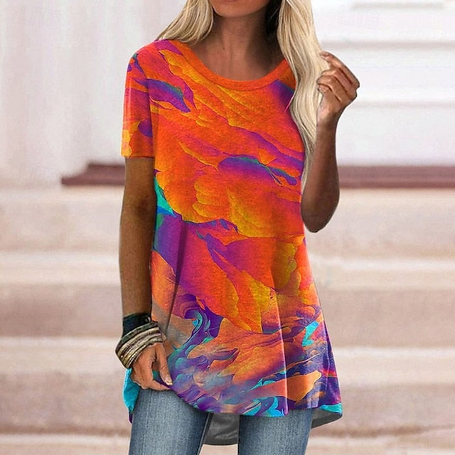 Women's Boho Shirt T Shirt Tee Top Graphic Abstract Vintage