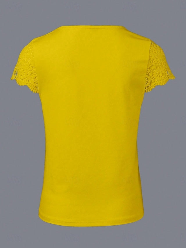 Women's Shirt Blouse Lace Tops Lace Plain Vintage Stylish