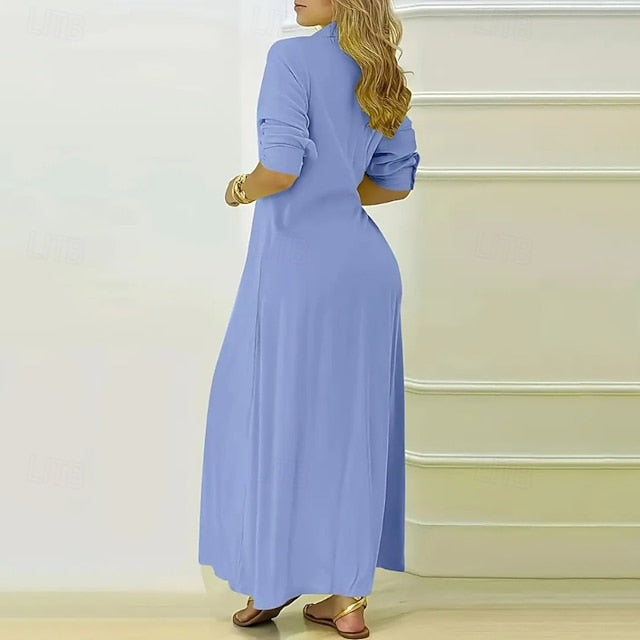 Women's Midi Dress Shirt Dress Classic Modern Daily