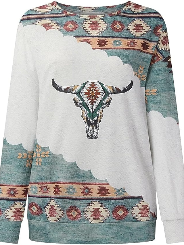 Women's Sweatshirt Pullover Geometric Aztecs Street Casual