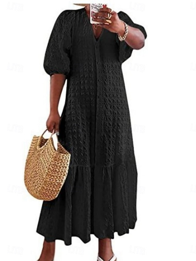 Women's Midi Dress A Line Dress Casual Daily Loose Fit