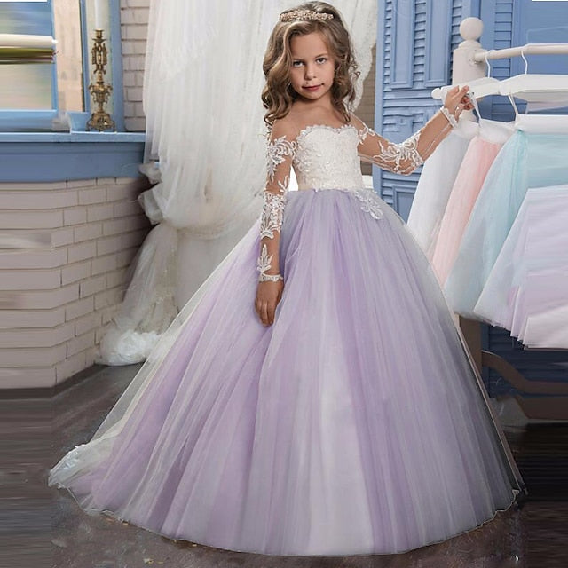 First Communion Girls' Princess Girl Flower Dress