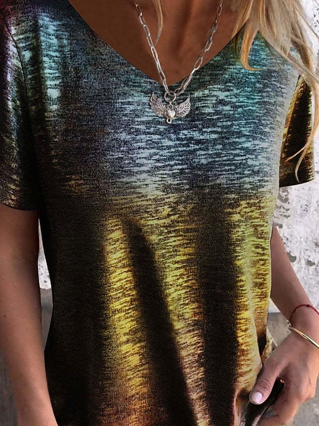 Women's T Shirt Sequins Plain Fashion Modern Casual Short