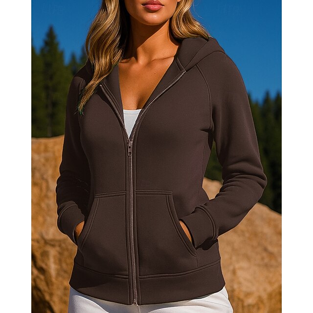 Women's Outdoor Jacket Hooded Sweatshirt Long Sleeve Top