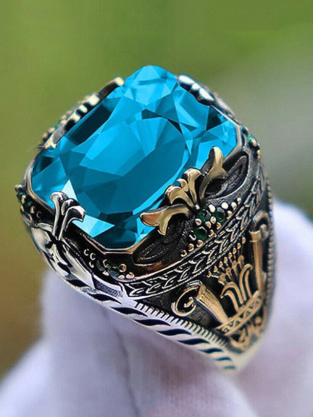 Men's Gemstone Ring Alloy