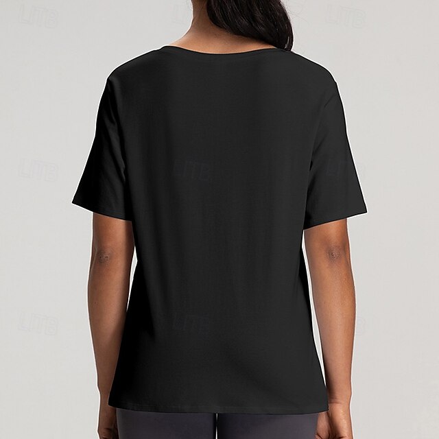 Women's Yoga T-shirt Workout Tops Breathable Loose Short