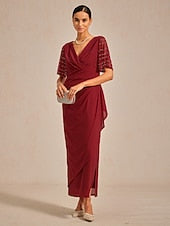 Women's Maxi Dress Sheath Dress Elegant Solid Color Short