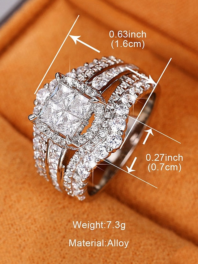 with Luxury Cubic Ring Set Zirconia Wedding