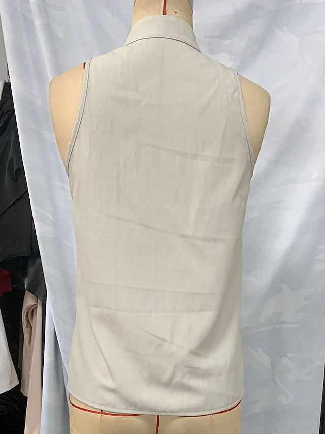 Women's Blouse Patchwork Plain Elegant Stylish Sleeveless