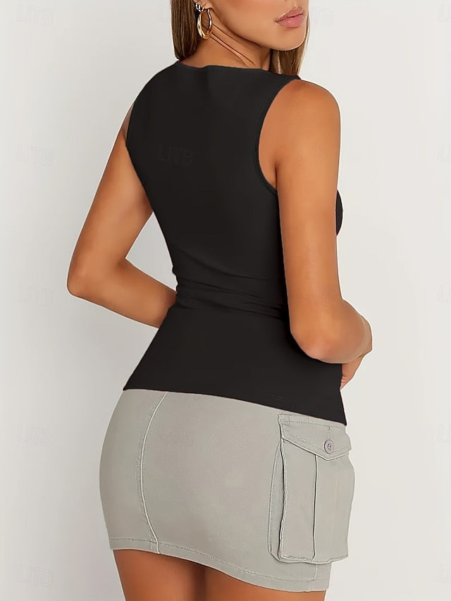 Multi Packs 3pcs Women's Crew Neck Sleeveless