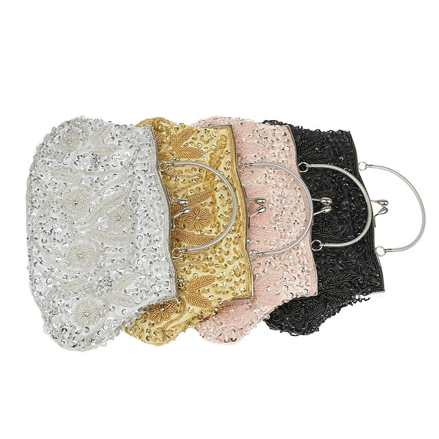 Beaded Purse – Evening White Vintage Women's Clutch