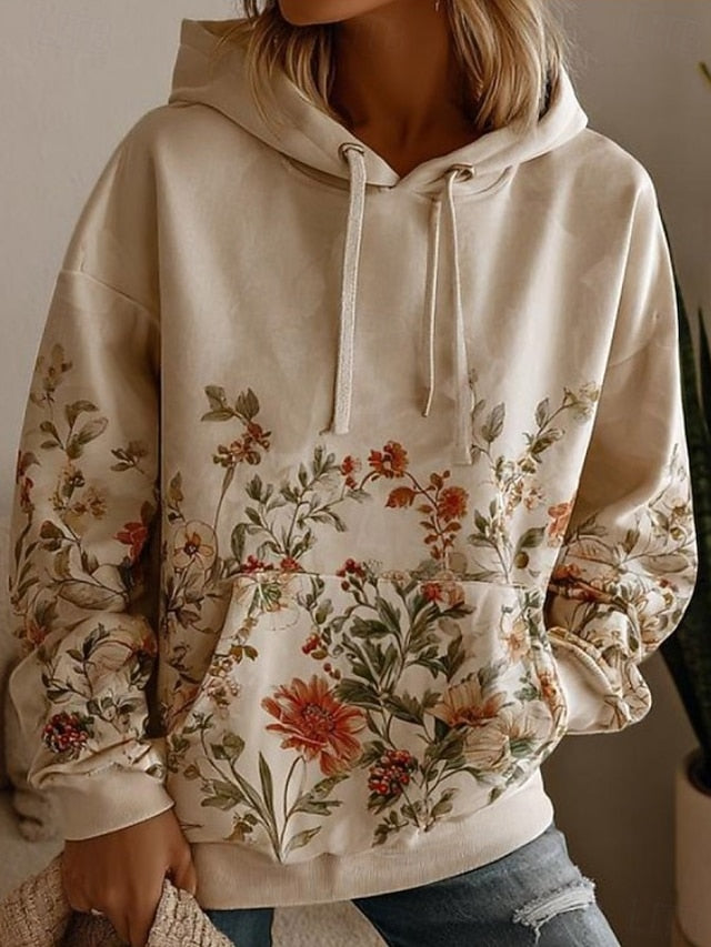 Women's 3D Print Vintage Boho Hoodie Patchwork Hoodie