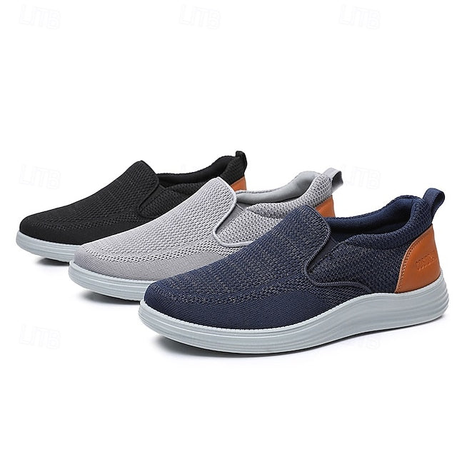 Knit Breathable Men's Navy Slip-On – Sneakers Stretch