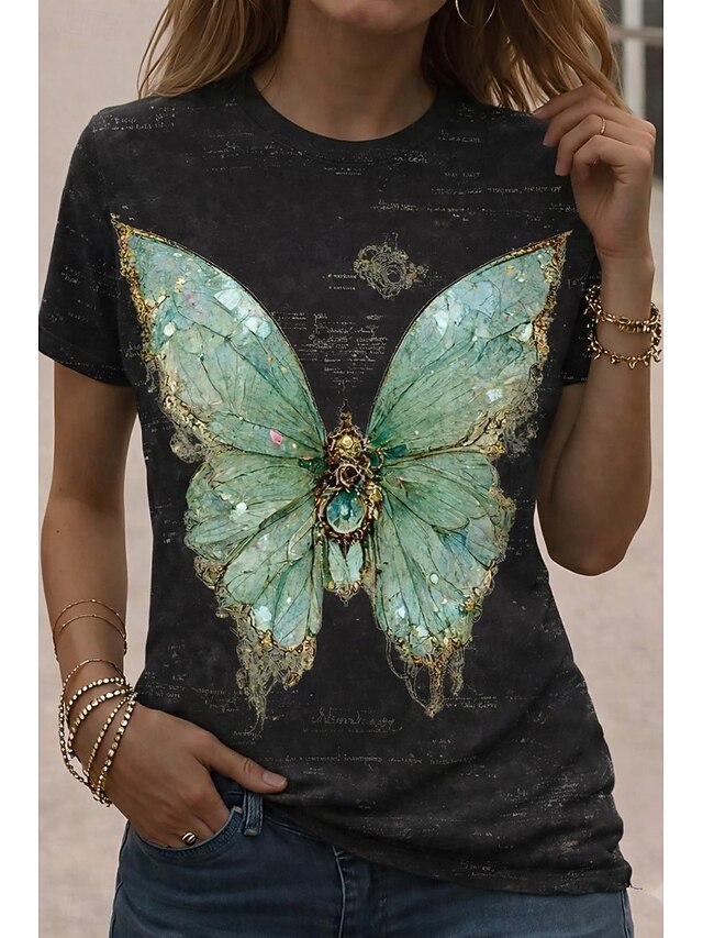 Women's T Shirt Print Floral Stylish Classic Casual Short