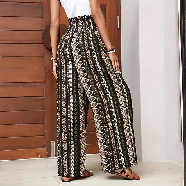 Women's Faux Cotton Linen Culottes Wide Leg Slacks Fashion