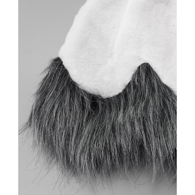 Fur Women's Coat Jacket Sherpa Long Faux Black White