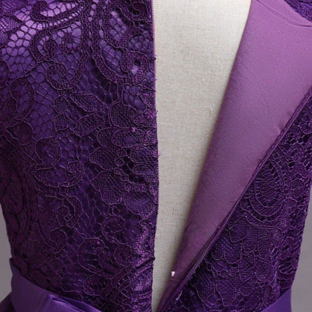 A Kids Girls' Party Line Little Dress Floral Plain