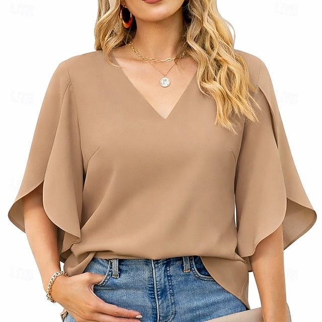 Women's Shirt Summer Shirt Casual Shirt Chiffon Tops