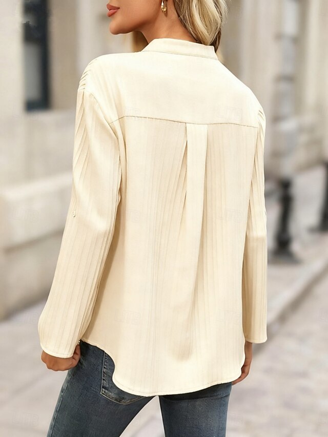 Women's Shirt Casual Shirt Blouse Buttons Plain Stylish