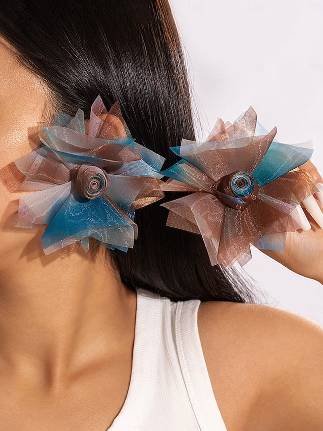 Floral Oversized Women's - Statement Earrings Drop Flower