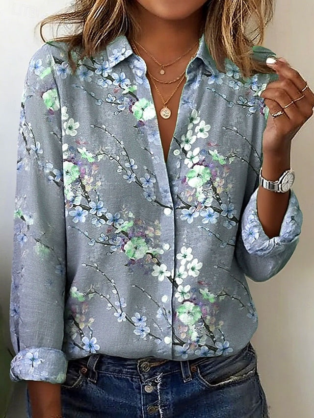 Easter Women's Shirt Linen Like Breathable Lightweight