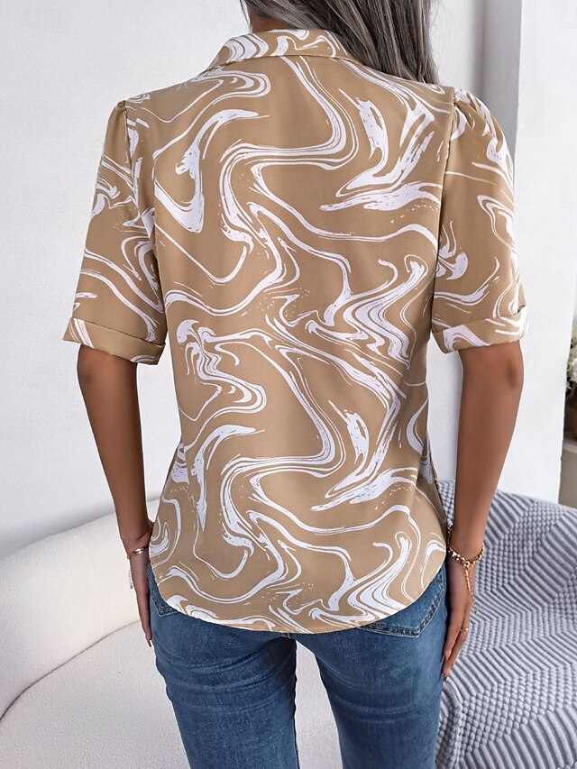 Women's Shirt Casual Shirt Beach Shirt Print Abstract