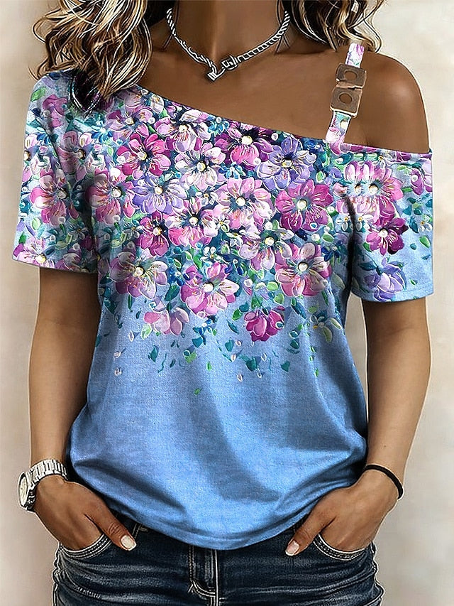 Women's T Shirt Tee Top Print Floral Graphic Plants Fashion