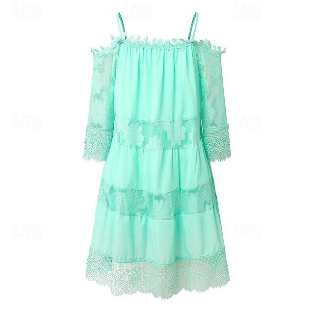 Women's Mini Dress White Dress Graduation Dress Lace Dress