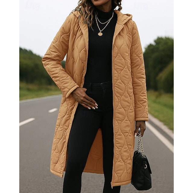 Women's Winter Zip Up Coat Fleece Hoodie Jacket Thick Long