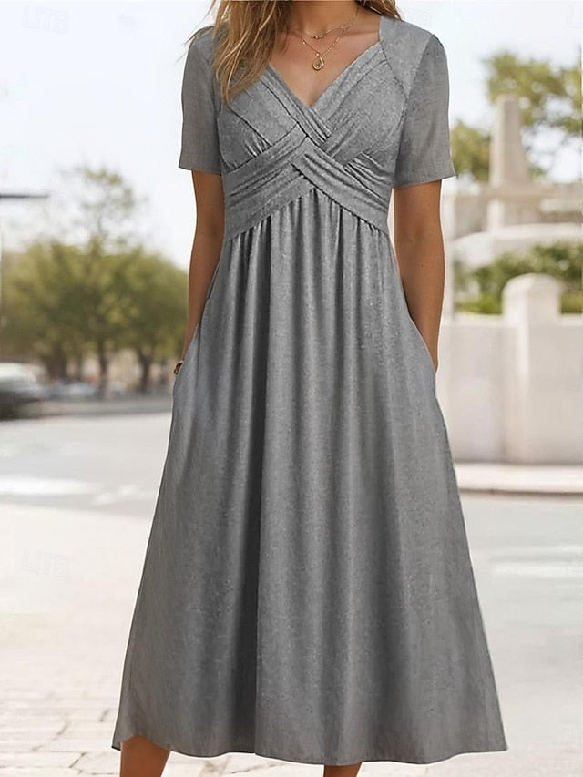 Women's Casual Dress Midi Dress Pocket Vacation Streetwear