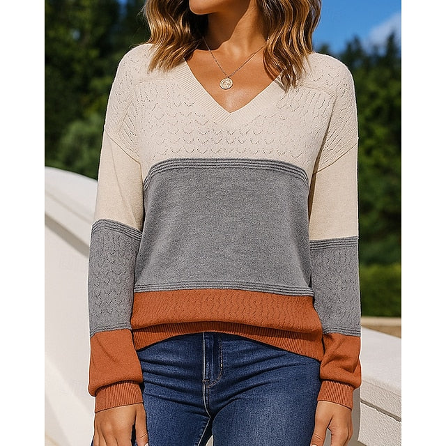 Women's Knit Shirt Pullover Sweater Hollow Long Sleeve Top