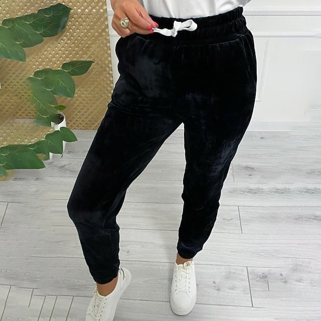 Women's Corduroy Pants Slacks Straight Streetwear Casual