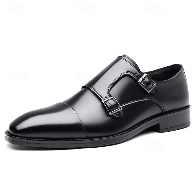 Leather Monk Double Strap Elegant Men's – Shoes