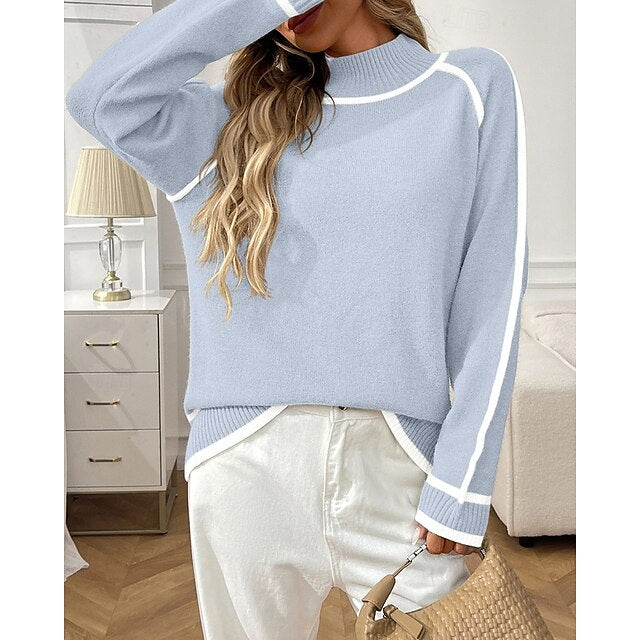 Women's Casual Tops Pullover Sweater Long Sleeve Top