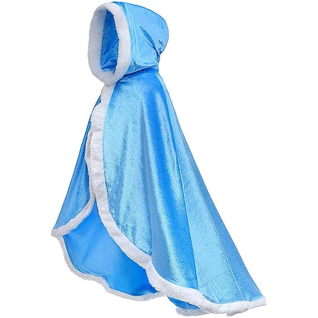Cape With Hooded Set Elsa Cloak Dress Princess Tulle Crown