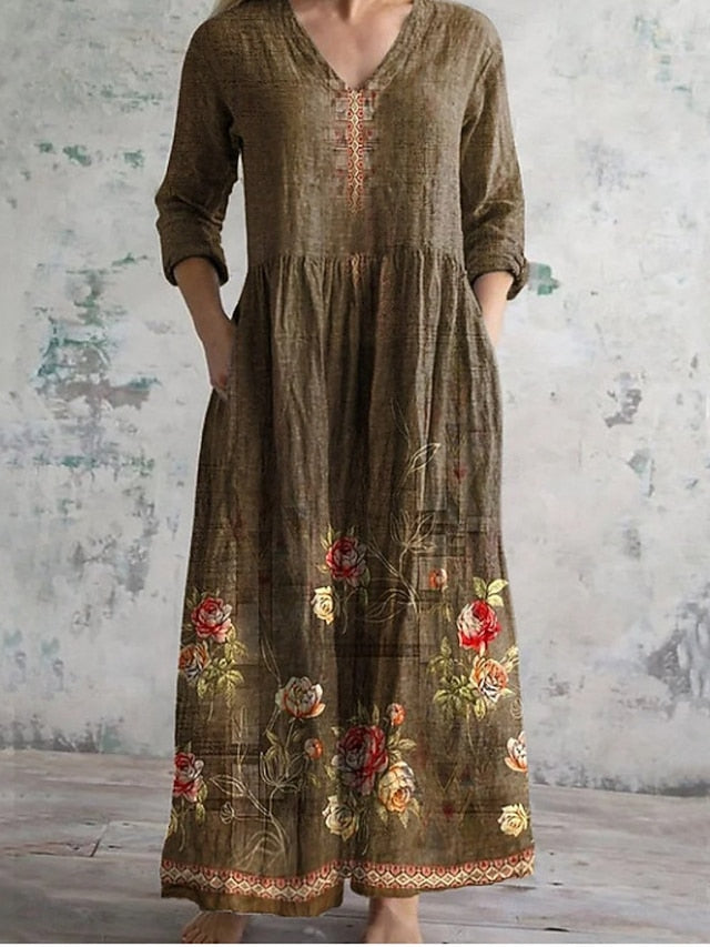 Women's Midi Dress A Line Dress Casual Daily Regular Fit