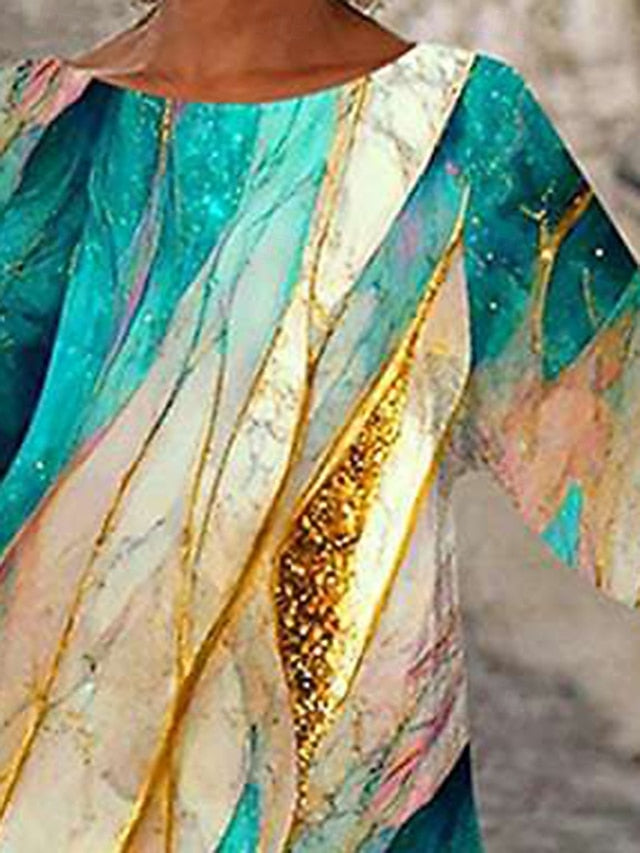 Women's Blouse Print Asymmetric Hem Print Abstract Daily