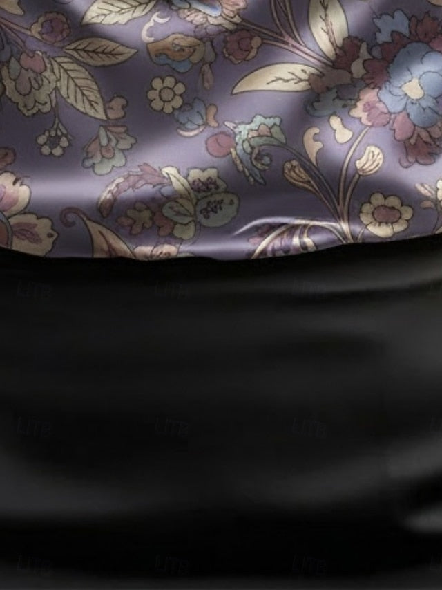 Women's Shirt Elegant Satin Top Silky Tops Print Draped