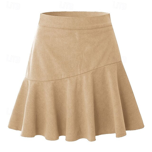 Women's Elegant Fashion Casual Mini Mid Rise Skirts Plain