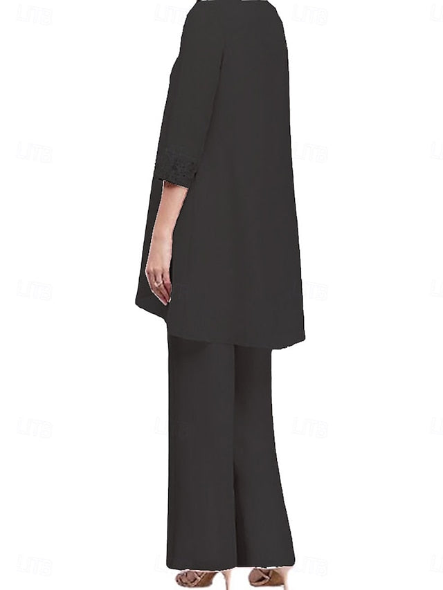 Neck Mother Piece Elegant Crew the Vintage 3 of Dress Bride