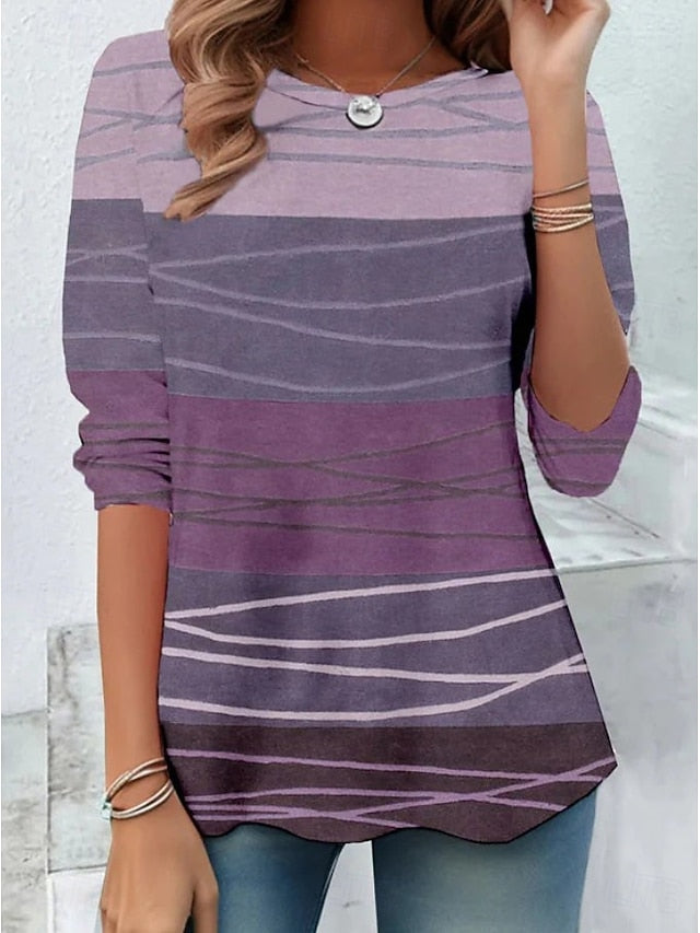 Women's T Shirt Print Graphic Geometric Abstract Fashion