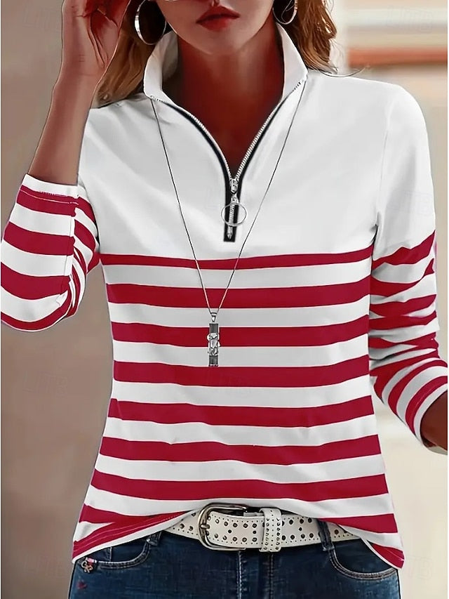 Women's Tunic Graphic Striped Vintage Stylish Classic Long