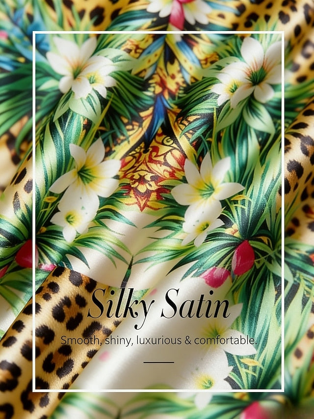 Tropical Temptation Silky Satin Leopard Top