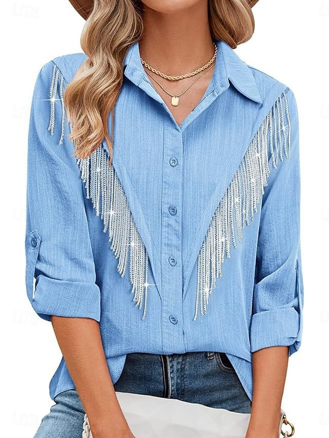 Women's Shirt Tunic Button Down Shirt Casual Shirt Buttons