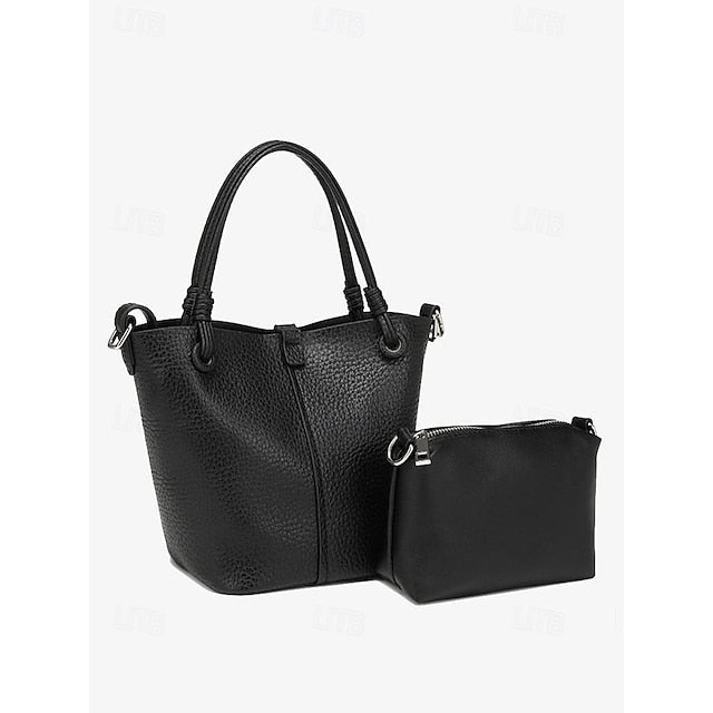 Damen Beutel Stilvolle Tasche Bucket Passend zu – Leder